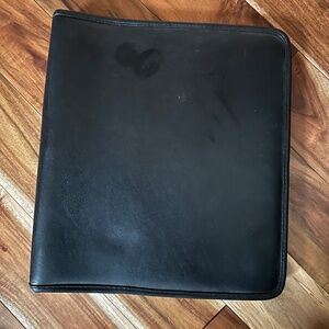 VINTAGE Coach Black Leather 3 ring Portfolio Notebook Organizer 11x12